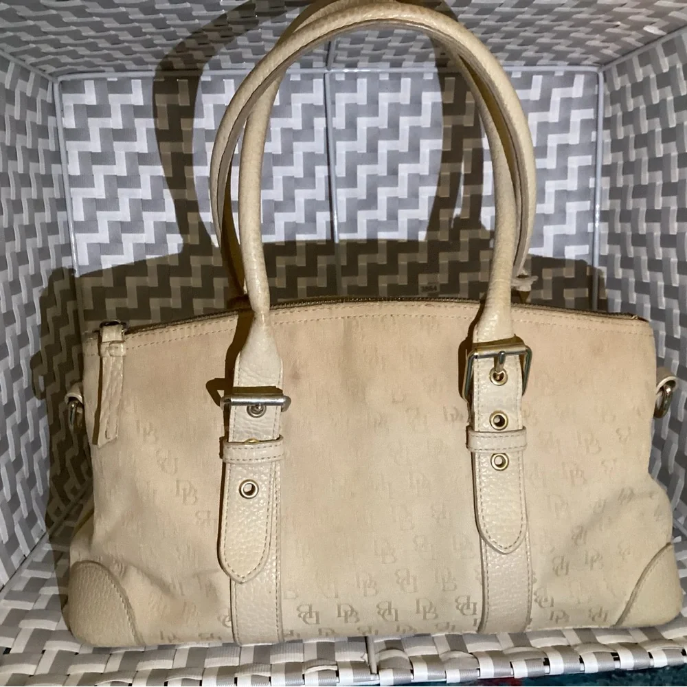 Y2K Dooney & Bourke Beige Logo Canvas Bag Casual Purse - Picture 14 of 14